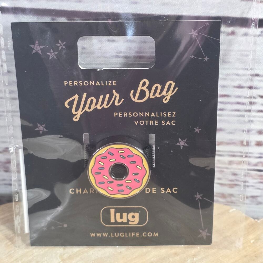Lug Novelty Pink Donut Bag Charm